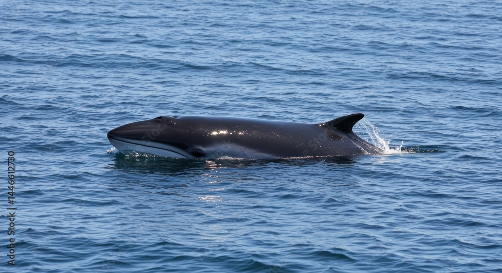 Obraz premium Minke Whale Swimming - Photo