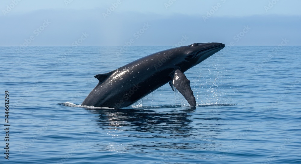 Fototapeta premium Whale breaching in ocean - Photo