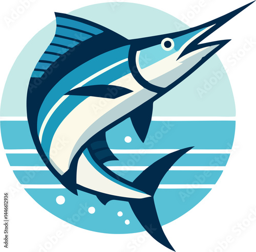 Blue Marlin Vector Art for Sticker Design