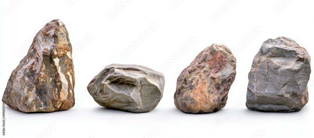 Four natural stones in various shapes and colors Four natural stones in various shapes and colors
