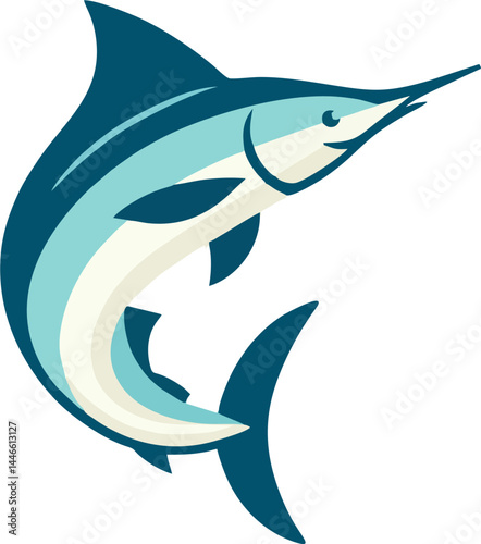 Blue Marlin Vector Ideal for Commercial Use