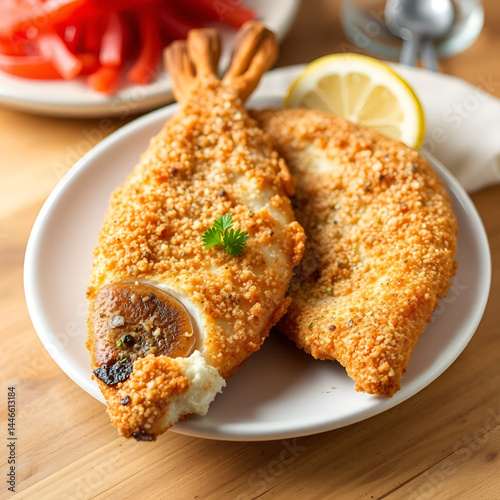 breaded fried fish with appetizing and crispy appearance