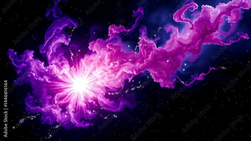 Spectacular Purple Nebula: Mystical Space and Galaxy Artwork Featuring Celestial Starscape and Interstellar Clouds Spectacular Purple Nebula: Mystical Space and Galaxy Artwork Featuring Celestial Starscape and Interstellar Clouds