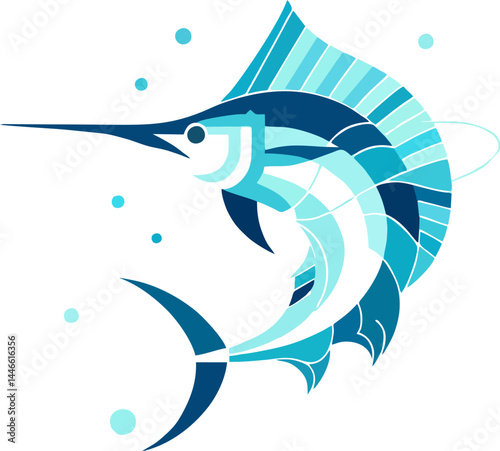 Artistic Blue Marlin Vector for Custom Prints
