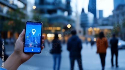 Wallpaper Mural Navigation app in a modern urban setting offers guidance and information Torontodigital.ca