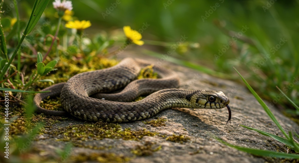 Obraz premium Snake on Rock. Photo