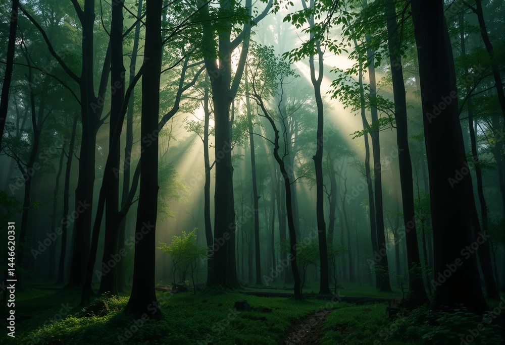 Fototapeta premium misty morning in the forest