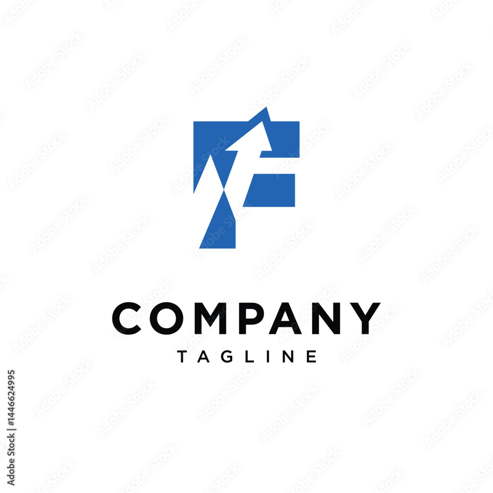Letter F Line Chart Logo Icon Vector Letter F Line Chart Logo Icon Vector