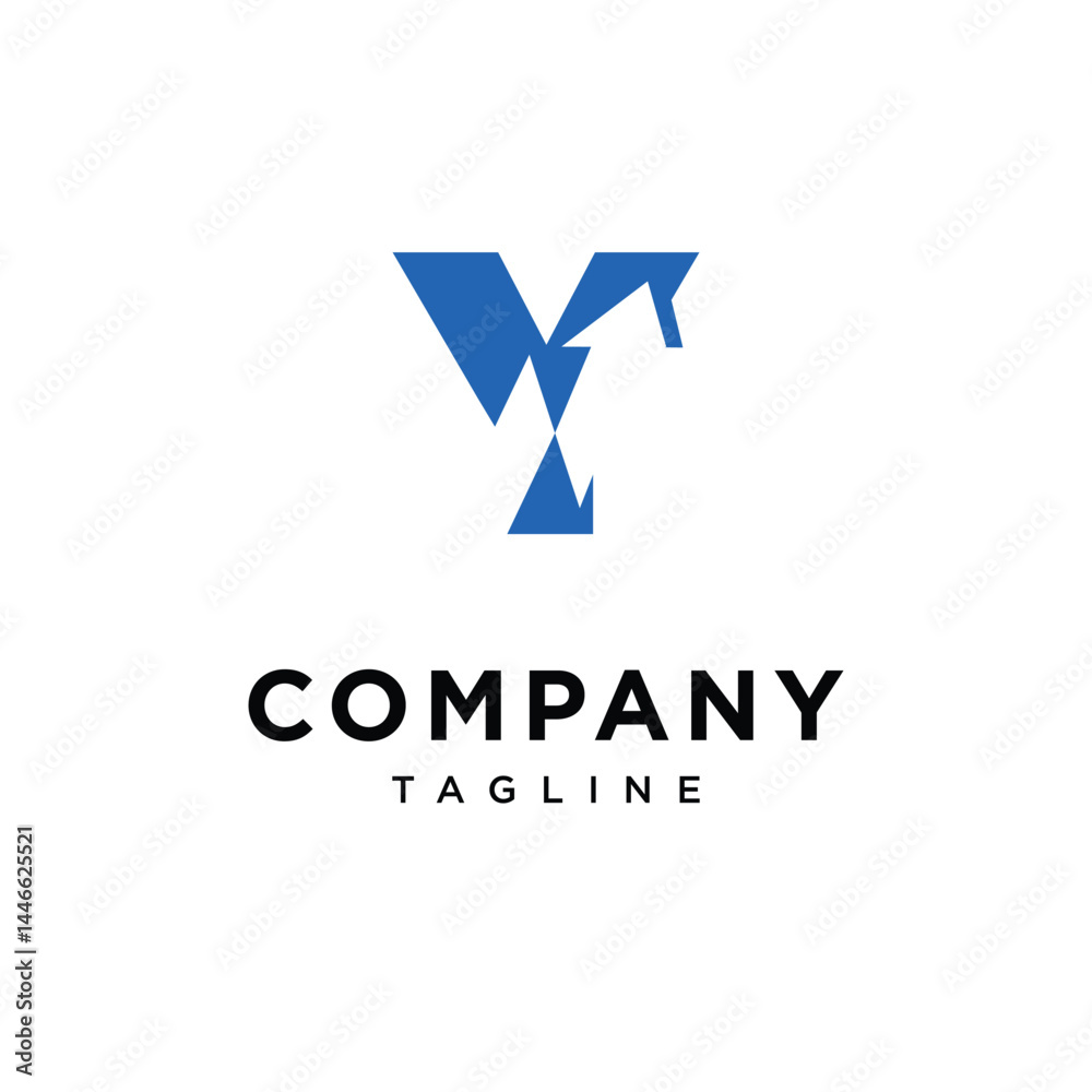 Letter Y Line Chart Logo Icon Vector