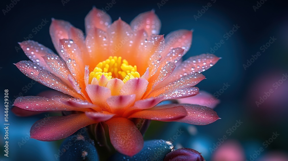Captivating Peach Bloom Unveiling Dew-Kissed Petals in Natural Splendor Captivating Peach Bloom Unveiling Dew-Kissed Petals in Natural Splendor
