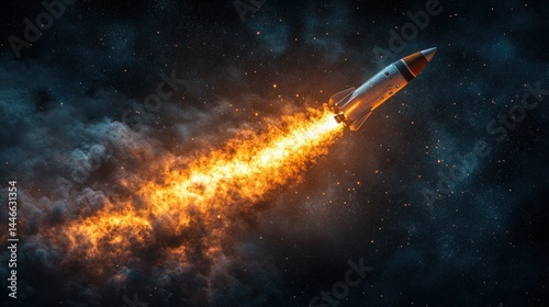 Wallpaper Mural Rocket blasting through cosmic clouds Torontodigital.ca