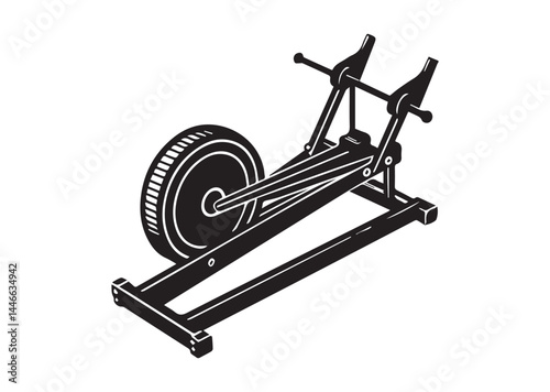 Rowing machine silhouette vector