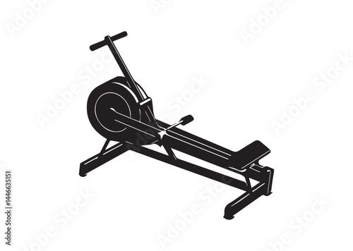 Rowing machine silhouette vector