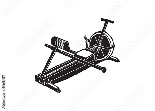 Rowing machine silhouette vector