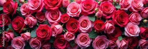Vibrant rose wall, lush blooms, romantic backdrop, colorful, petals, nature
