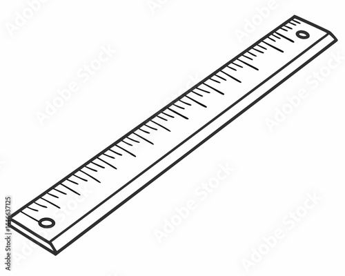 Outline Of A Ruler For Measuring Length And Distance In Projects