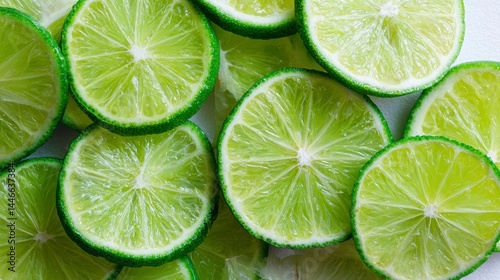 Fresh Lime Slices Close Up