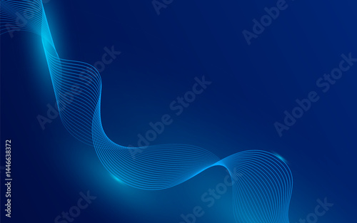 Abstract Wave, Line Particle Technology Background.Trendy.abstract background.Blue gradations.Template Ads. Cover. Vector illustration	