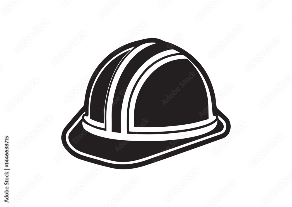 Fototapeta premium Hard hat Icon, Hard hat silhouette vector