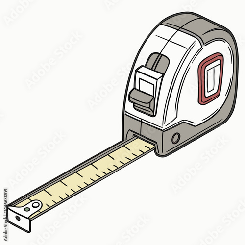Illustration Of A Retractable Tape Measure Isolated On A White Background