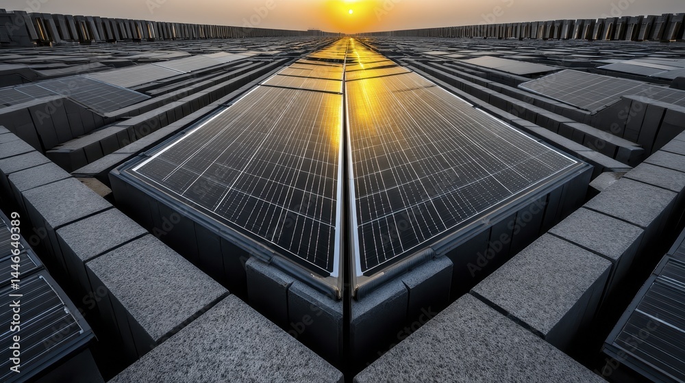 Obraz premium High-angle shot of extensive solar panel -1 - seamless design texture pattern background