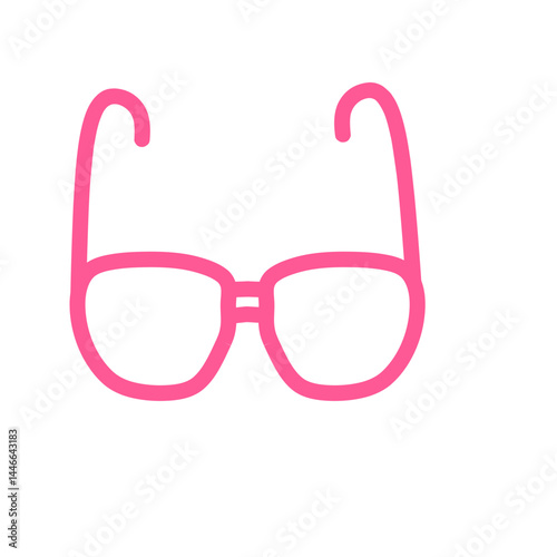 Glasses Pink Line Icon. Editable Stroke. Pixel Perfect. Isolated. Best for Mobile and Web	