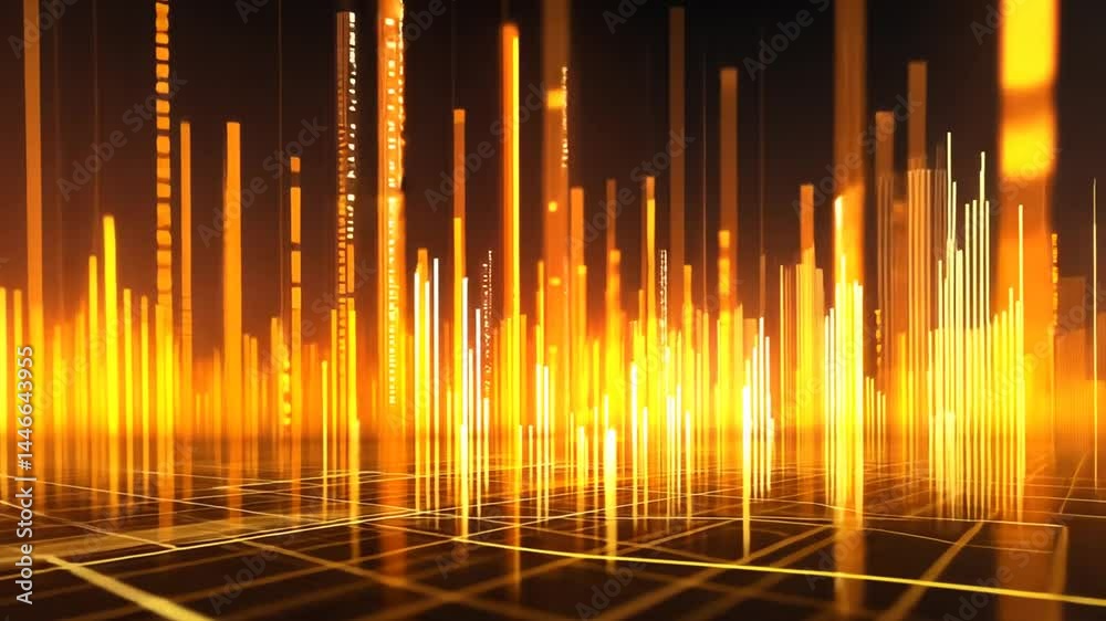 Golden Digital Data Flow: Futuristic Technology Concept for Data Analysis and Connection Golden Digital Data Flow: Futuristic Technology Concept for Data Analysis and Connection