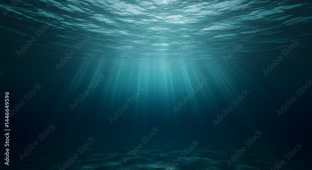 Obraz premium Dark blue ocean surface seen from underwater