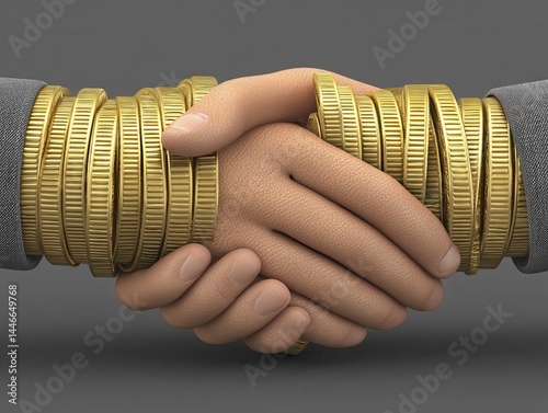 Handoff of golden coins, symbolizes illegal business arrangement - coins dark dirty hidden