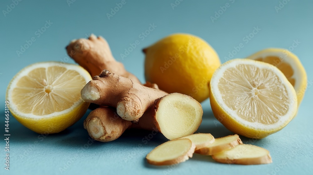 Fresh Ginger and Lemon Slice Fresh Ginger and Lemon Slice