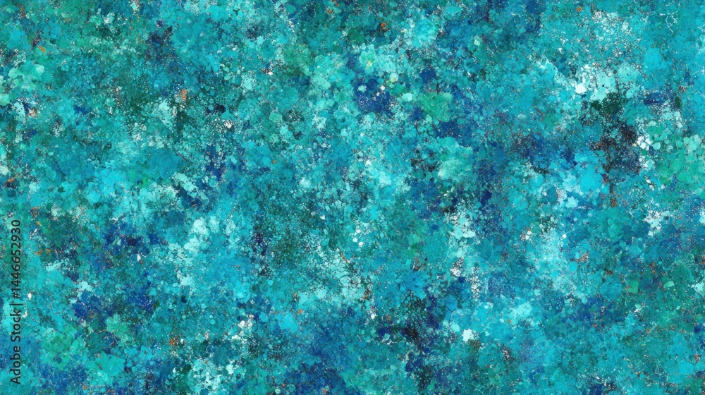 Fototapeta premium A vibrant, textured surface of teal and turquoise hues.
