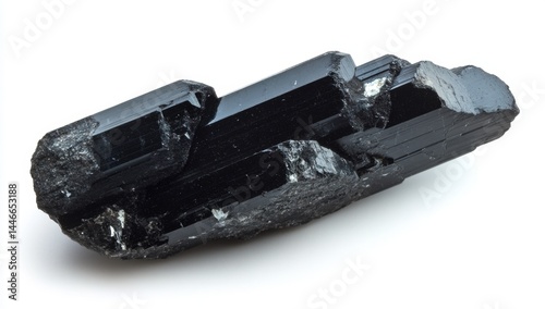 Dark black mineral cluster