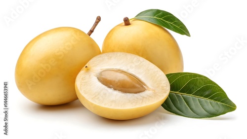Whole marula fruit isolated on white background