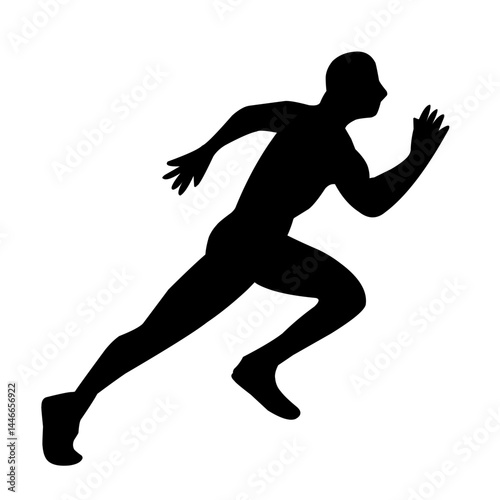 vecor silhouette of running people