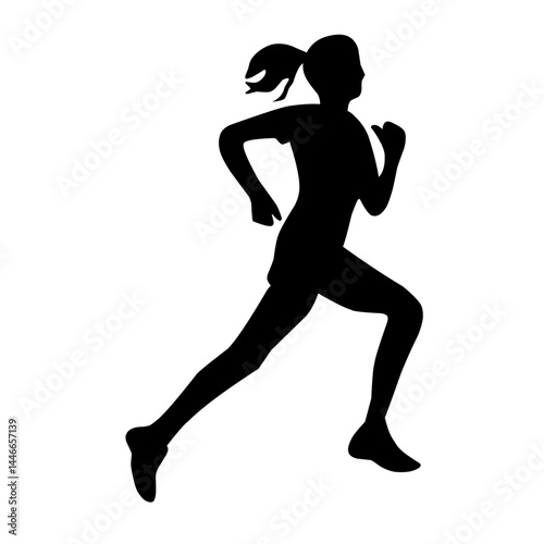 vecor silhouette of running people