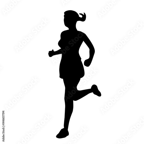 vecor silhouette of running people