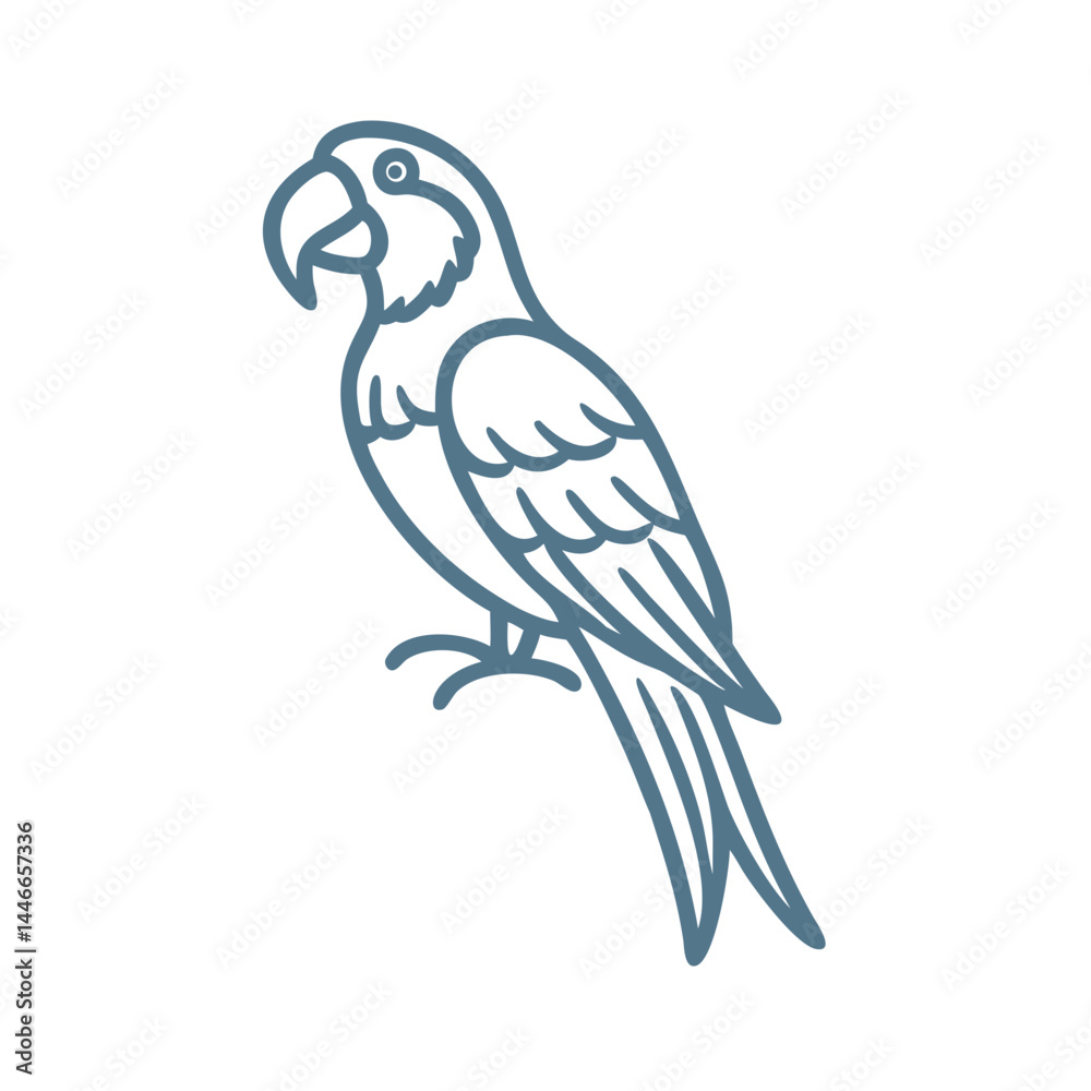 Minimalist Macaw Parrot Line Art Illustration Minimalist Macaw Parrot Line Art Illustration