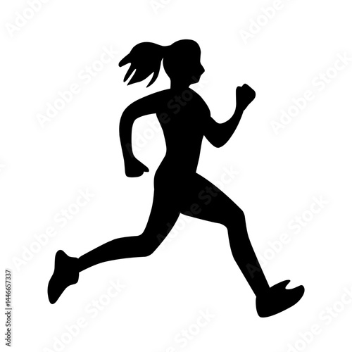 vecor silhouette of running people