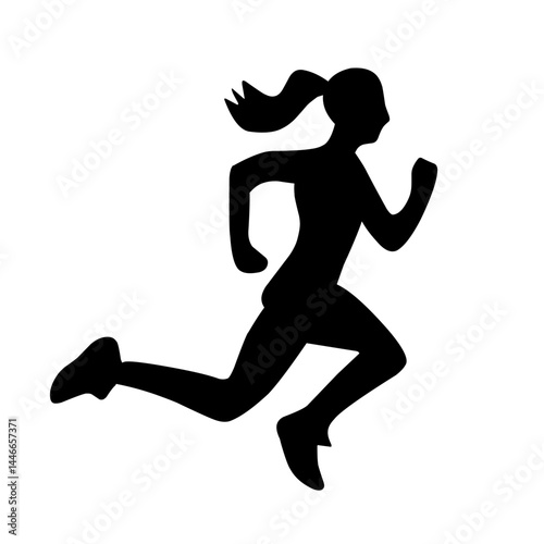 vecor silhouette of running people