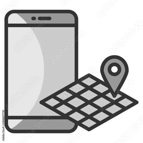 Virtual Land Icon Element For Design