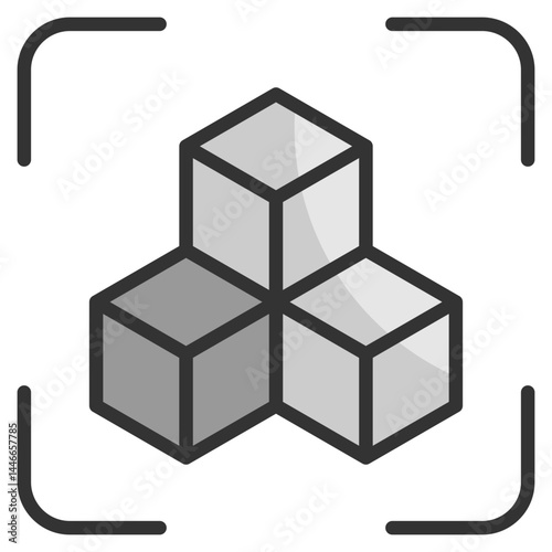3D Modeling Icon Element For Design