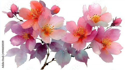 Delicate Pink   Maroon Watercolor Flowers  Wedding Invitation Design  Floral Art