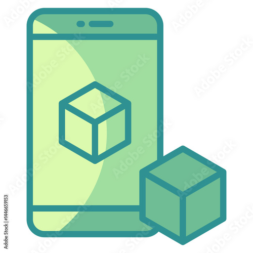 Digital Twin Icon Element For Design