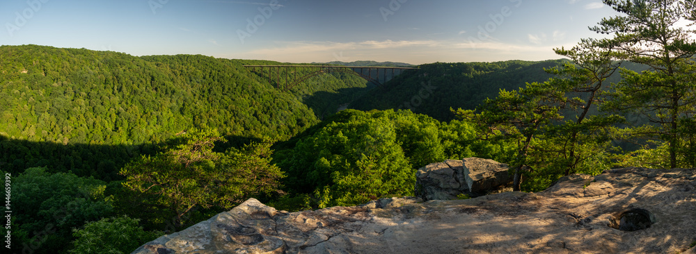 Panorama of Diamond Point And The New River Gorge Bridge