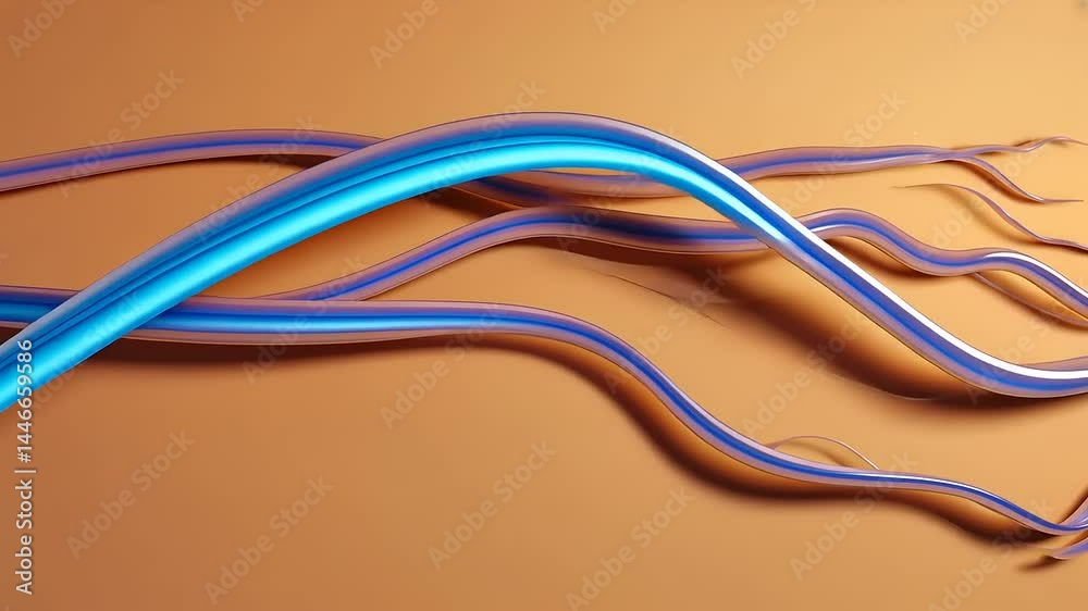 Abstract Blue and Orange 3D Render: Flowing Lines and Curves, Digital Art, Smooth Texture, Modern Design Abstract Blue and Orange 3D Render: Flowing Lines and Curves, Digital Art, Smooth Texture, Modern Design