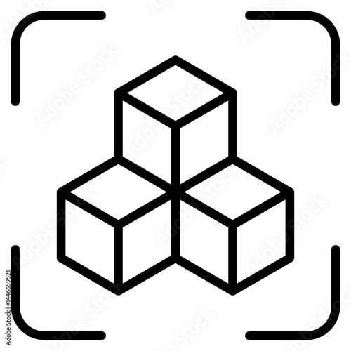 3D Modeling Icon Element For Design