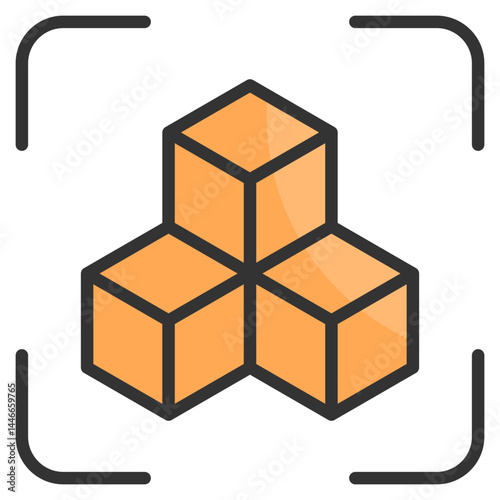 3D Modeling Icon Element For Design