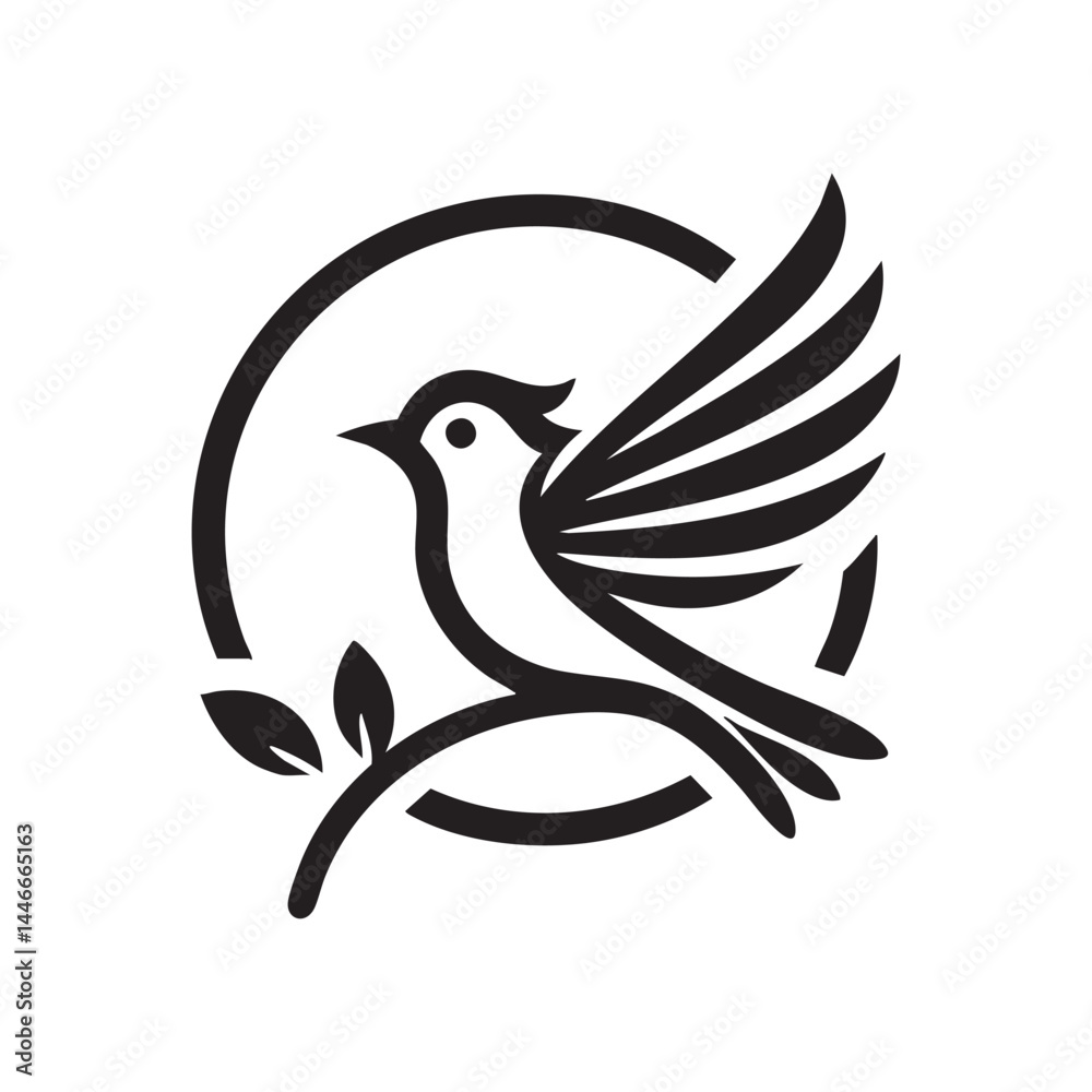 Obraz premium Sparrow Logo Vector Illustration 