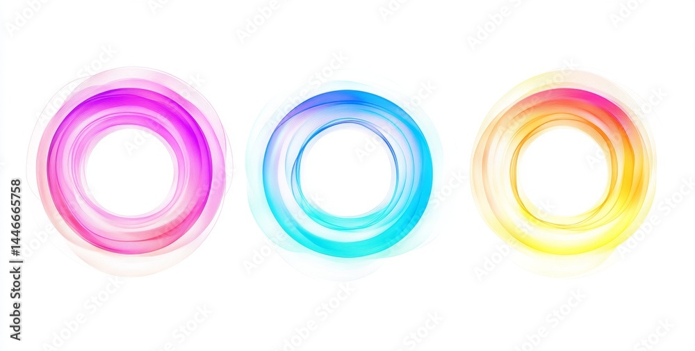 Abstract circular designs in vibrant colors Abstract circular designs in vibrant colors