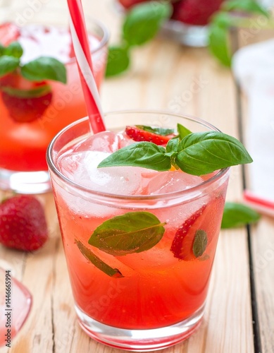 Wallpaper Mural Strawberry basil lemonade, a refreshing summer drink made with ripe strawberries, fresh basil leaves, and zesty lemon juice for a sweet and herbaceous twist on classic lemonade

 Torontodigital.ca